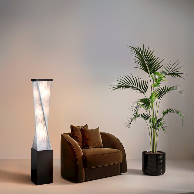 Torque Tall Base Accent Floor Lamp - 54", Espresso Wood finish. Picture 7
