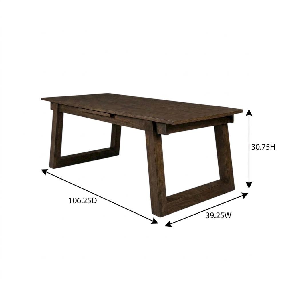 Dark Brown Extendable Dining Table with Oak and Birch Legs. Picture 7