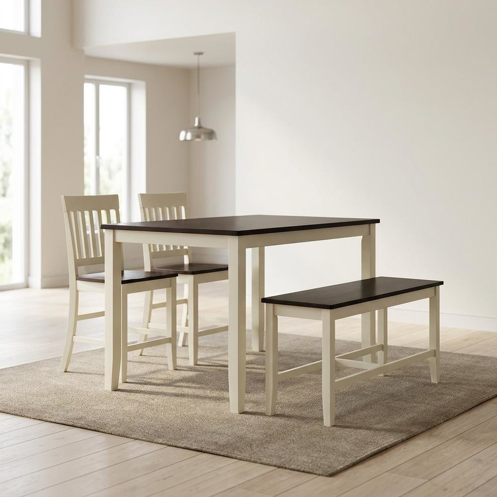 Jofran Solid Wood Counter Height Dining Set 4-Piece, Distressed Finish. Picture 2