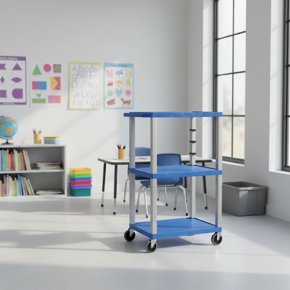 TUFFY 42" H Three-Shelf Multi-Purpose Utility Cart, 24" W x 18" D. Picture 6