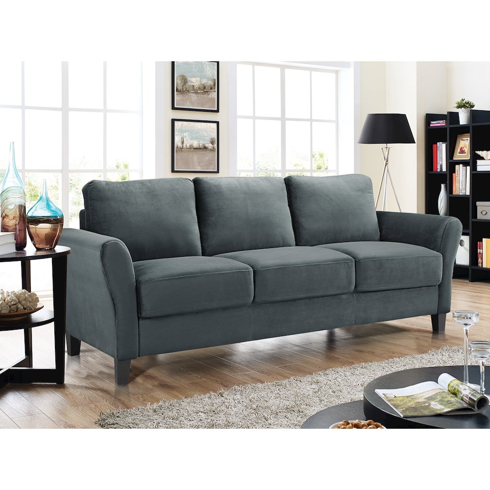 Westin Sofa Rolled Arm Dark Grey. Picture 8
