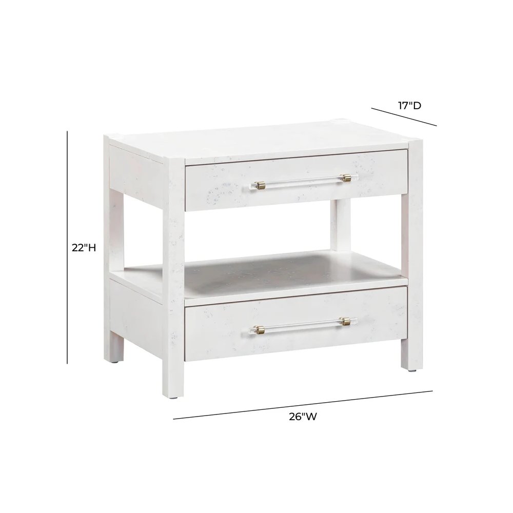 Brandyss White Burl Nightstand. Picture 5