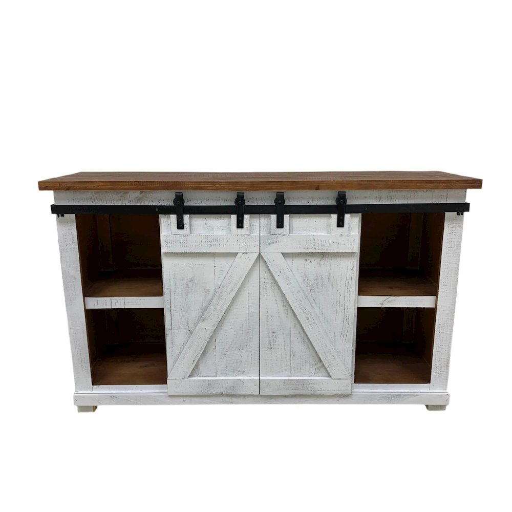 Westgate 60" Sliding Barn Door TV Stand - White. Picture 2
