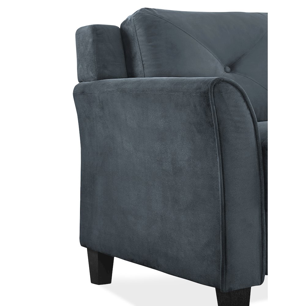 Hartford Loveseat Rolled Arms Dark Grey. Picture 3