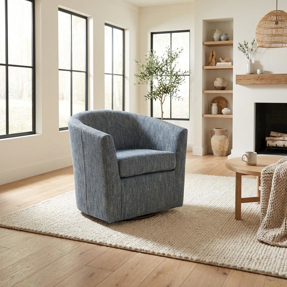 Windsor Swivel Chair  - Hampden Navy. Picture 2