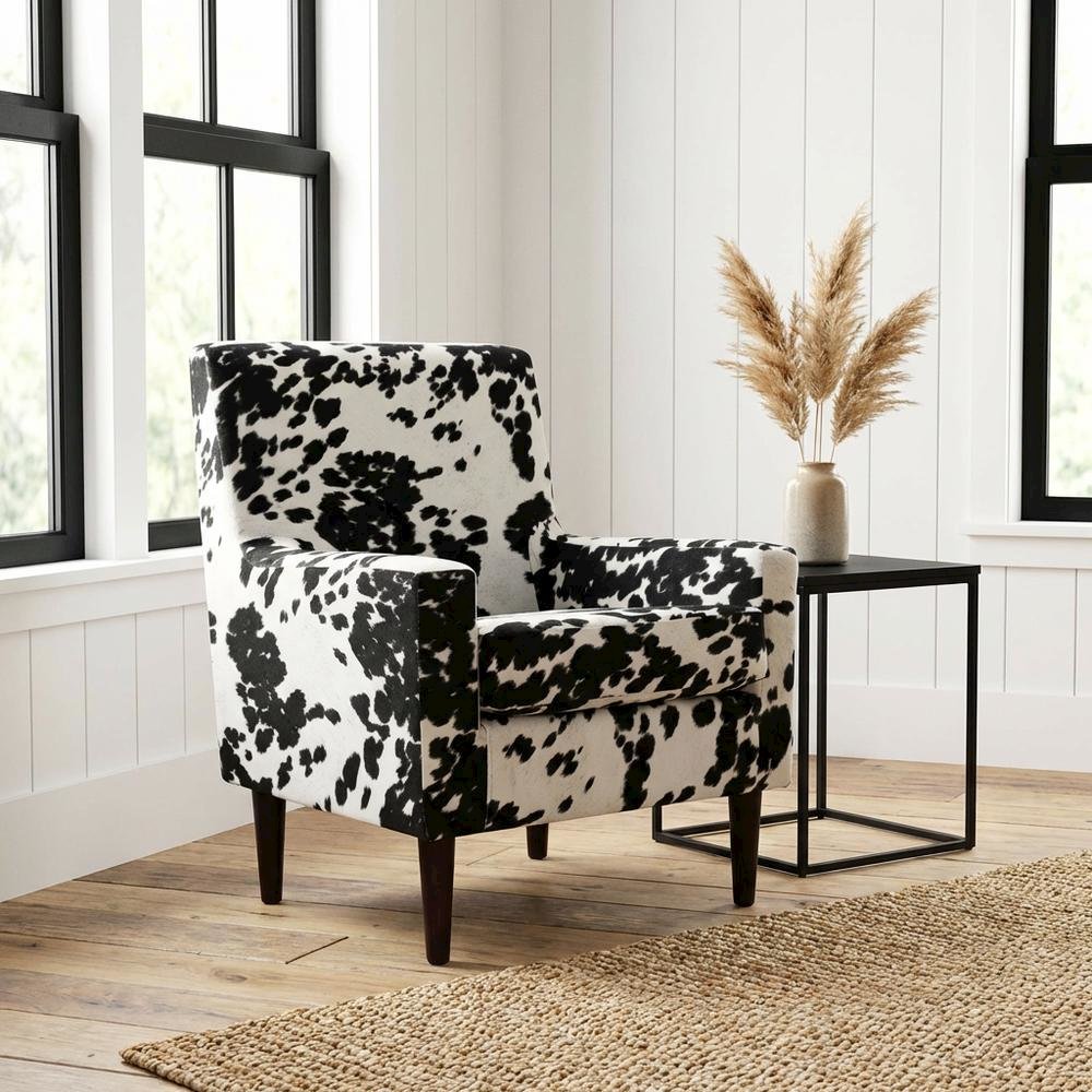Emma Arm Chair - Cowhide Black. Picture 2