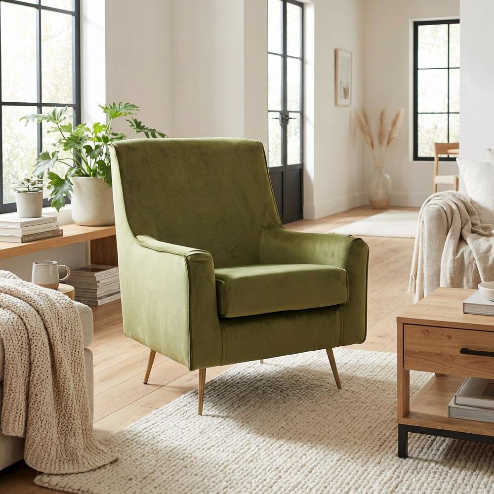 Lana Mid Century Arm Chair - Chantel Avocado. Picture 2