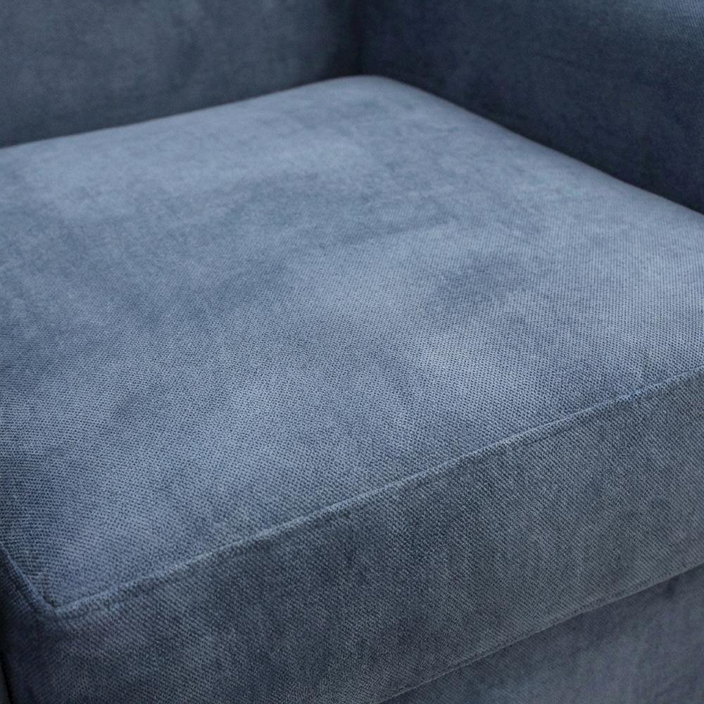 Ellis Rolled Arm Lounge Chair - Blue. Picture 3