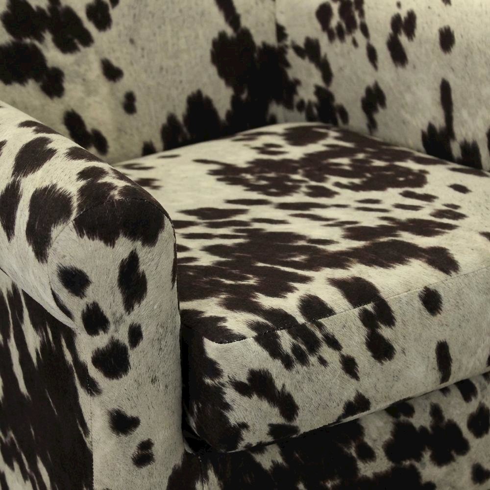 Ellis Rolled Arm Lounge Chair - Cowhide Brown. Picture 3