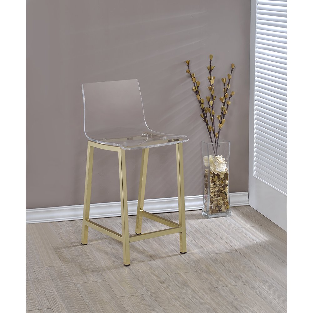 Acrylic Counter Stool Gold - Set of 2. Picture 3