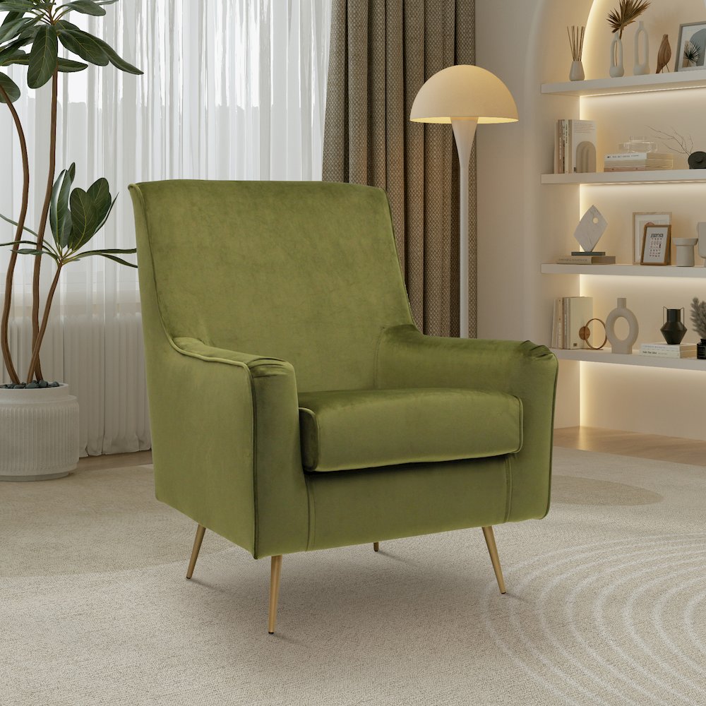 Lana Mid Century Arm Chair - Chantel Avocado. Picture 8