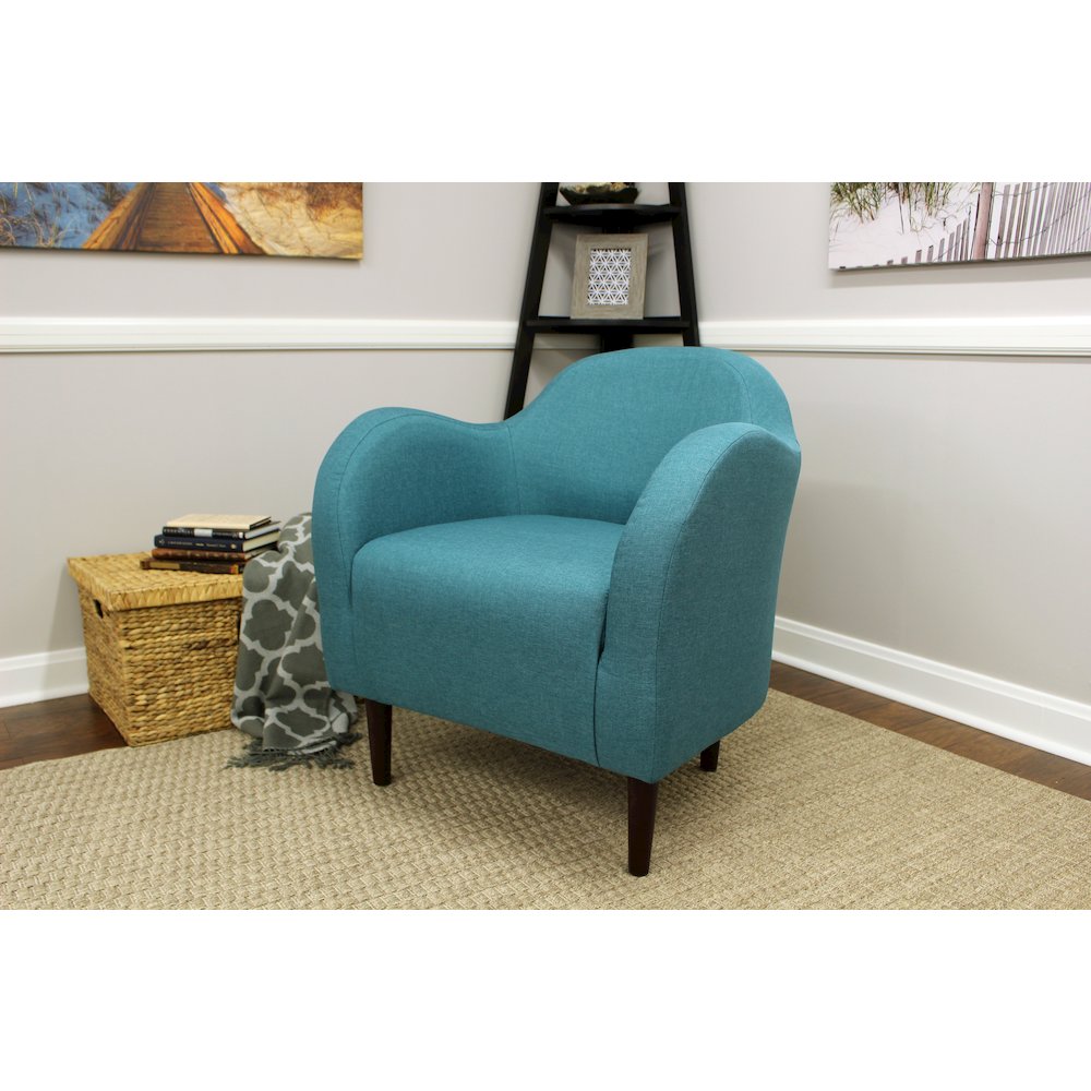 Julian Mid Century Arm Chair - Caribbean Blue. Picture 6