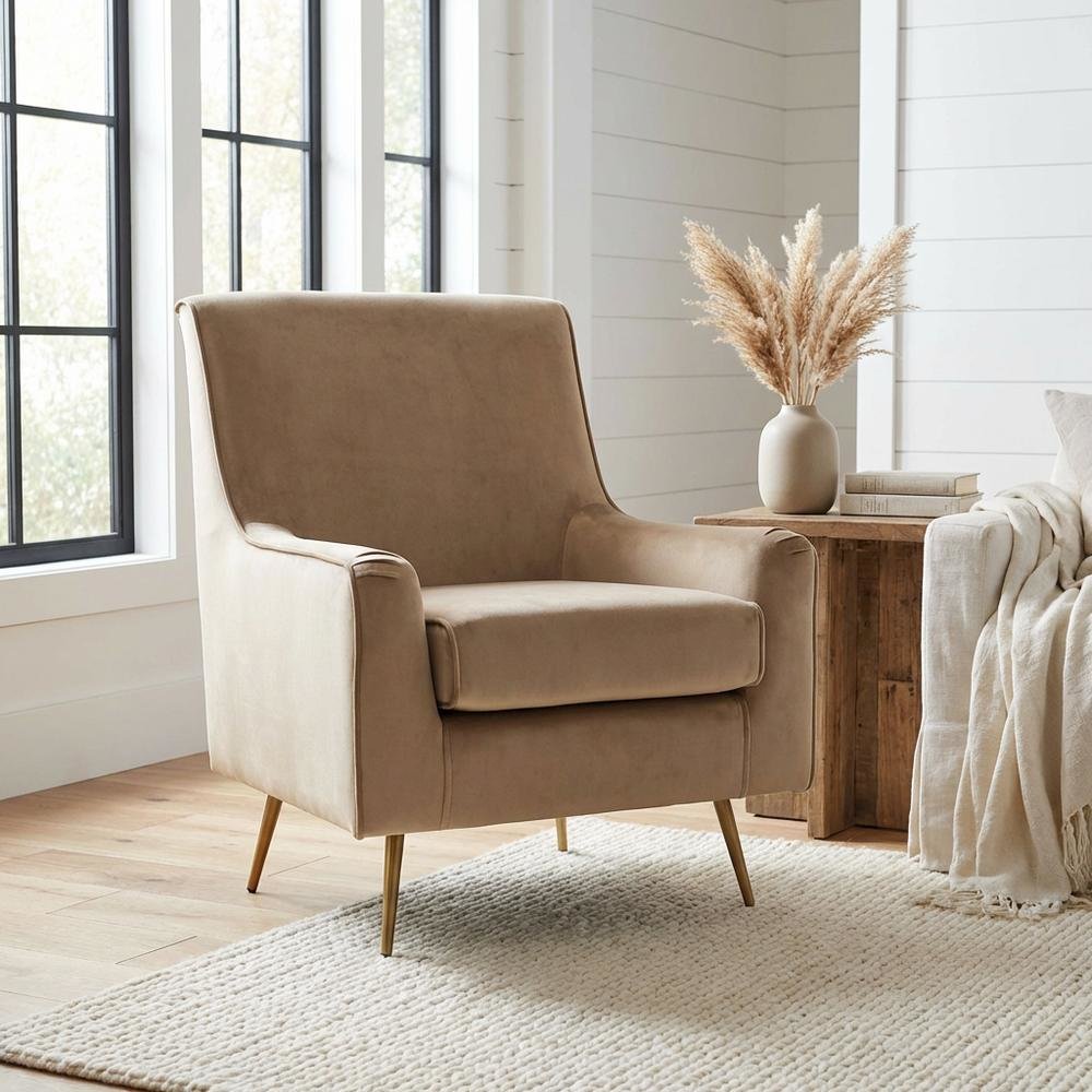 Lana Mid Century Arm Chair - Chantel Taupe. Picture 2