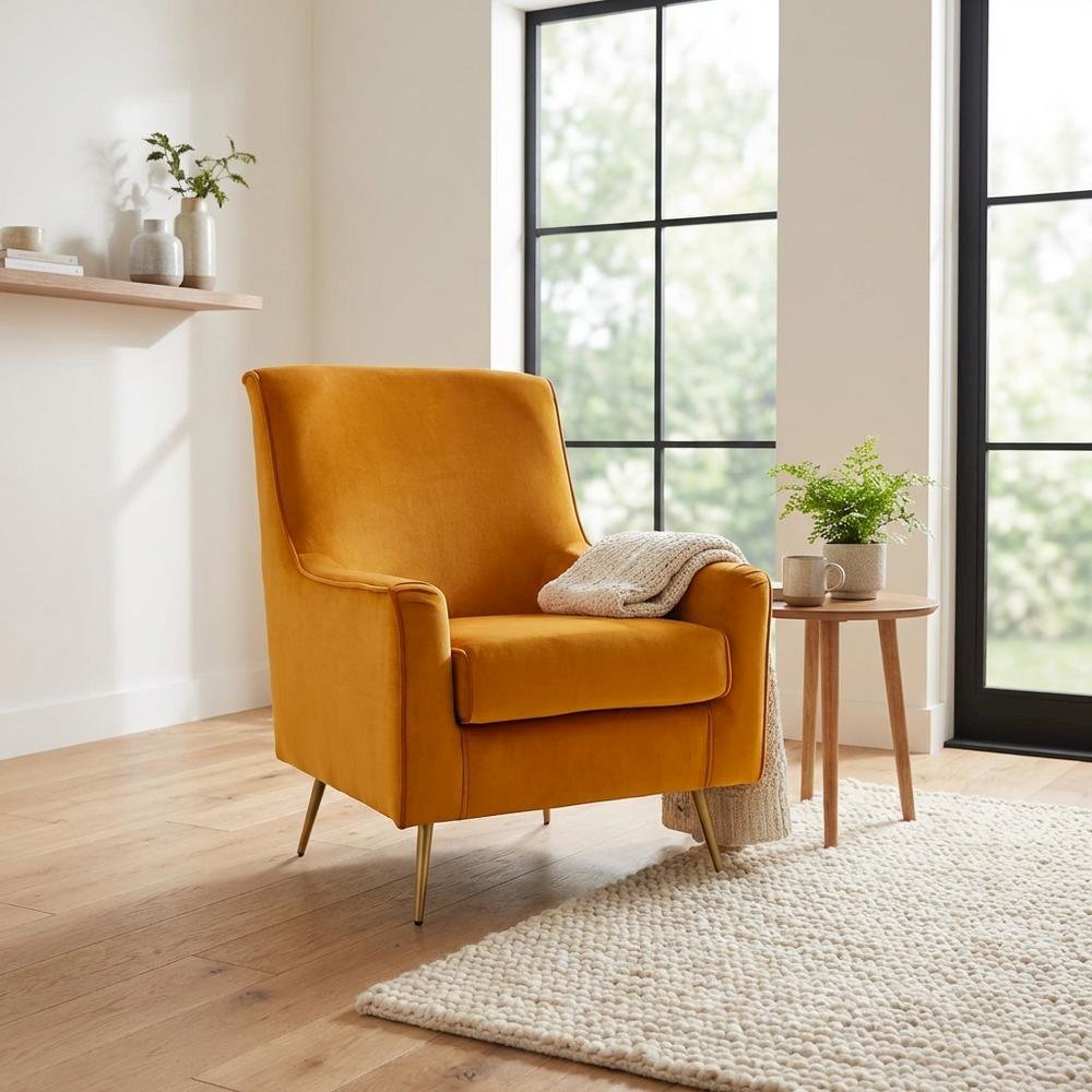 Lana Mid Century Arm Chair - Chantel Harvest. Picture 2