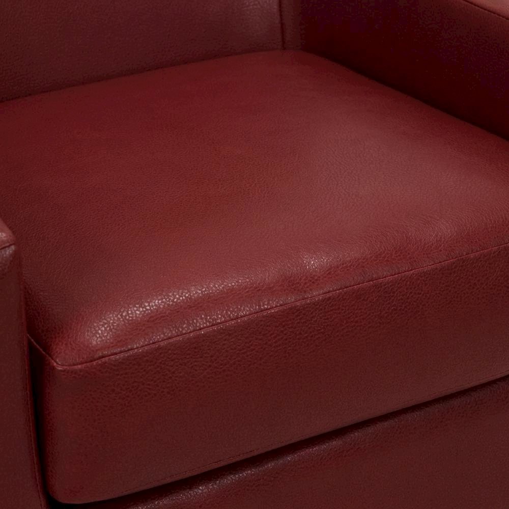 Emma Arm Chair - Leatherette Red. Picture 3