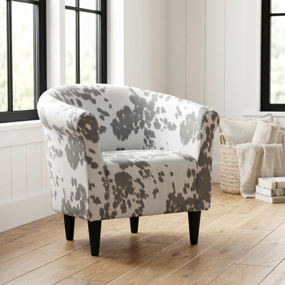 Savannah Club Chair -  Cowhide Silver. Picture 2