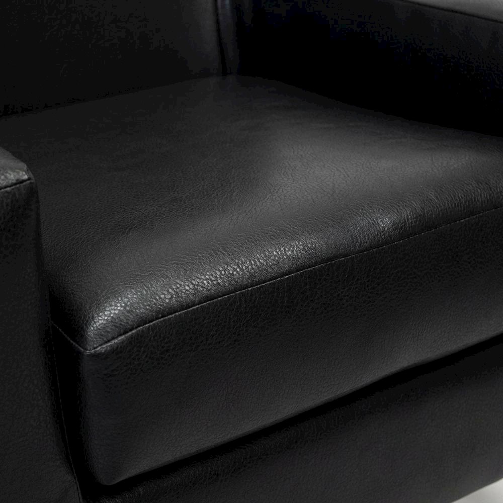 Emma Arm Chair - Leatherette Black. Picture 3