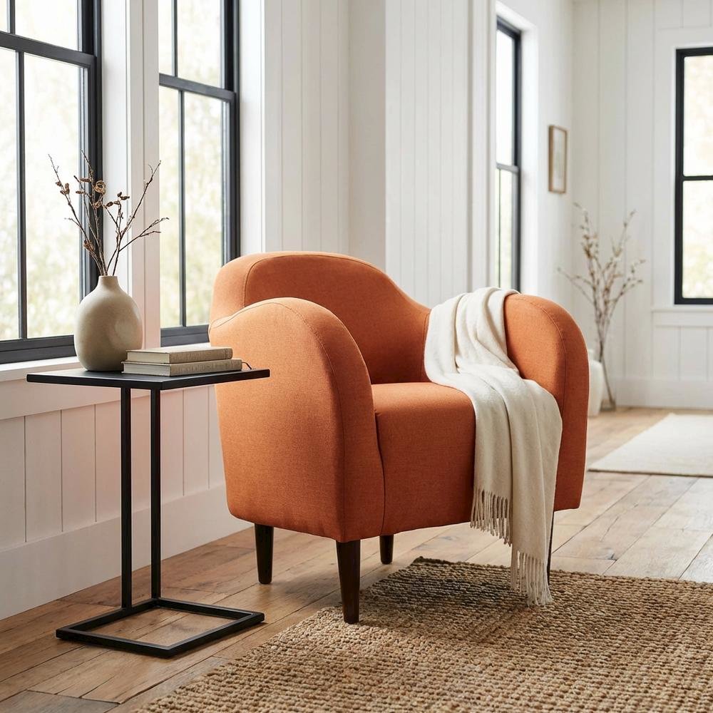Julian Mid Century Arm Chair - Mango. Picture 2