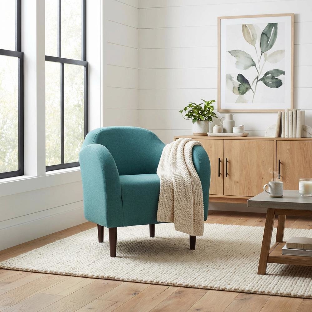 Julian Mid Century Arm Chair - Caribbean Blue. Picture 2