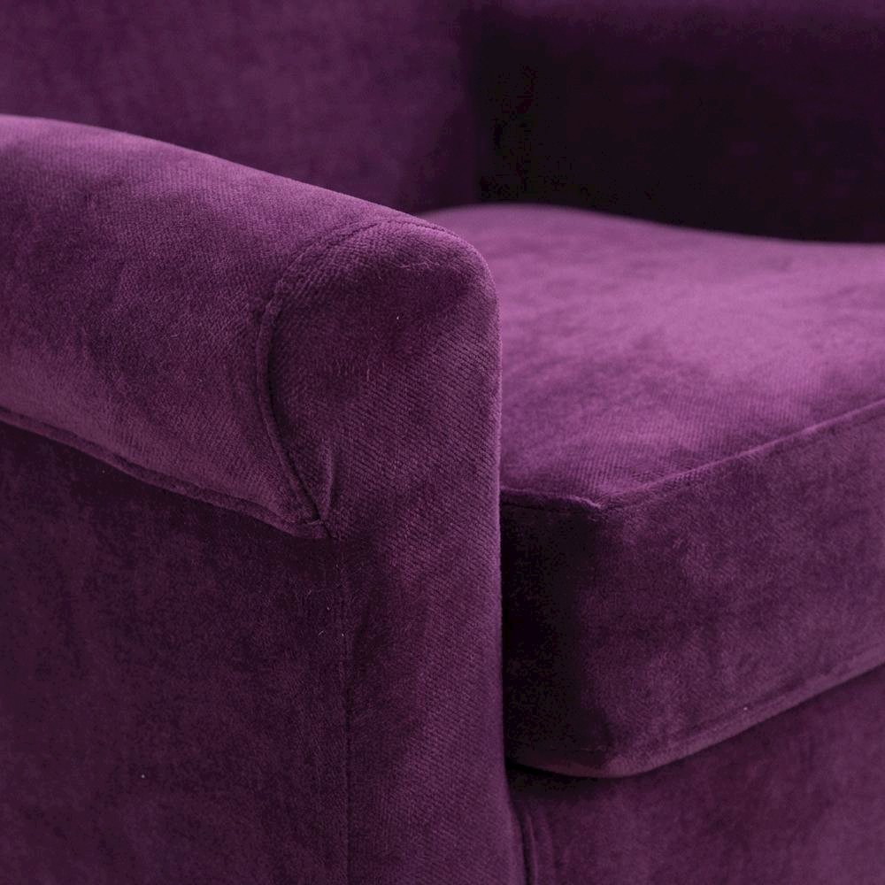 Ellis Rolled Arm Lounge Chair - Purple. Picture 3