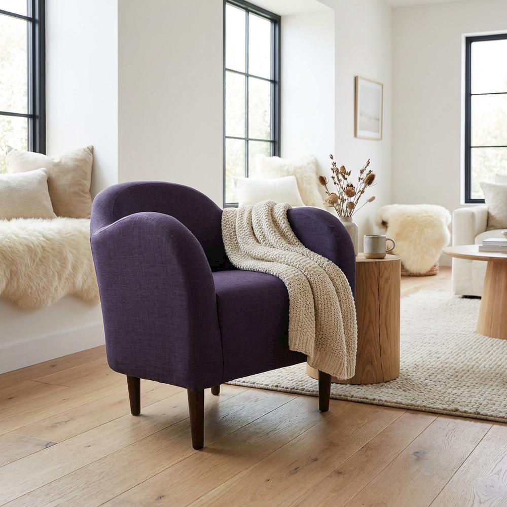 Julian Mid Century Arm Chair - Eggplant. Picture 2