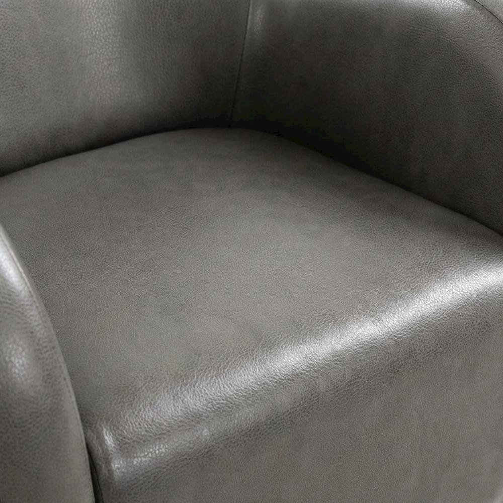 Julian Mid Century Arm Chair - Leatherette Charcoal. Picture 3