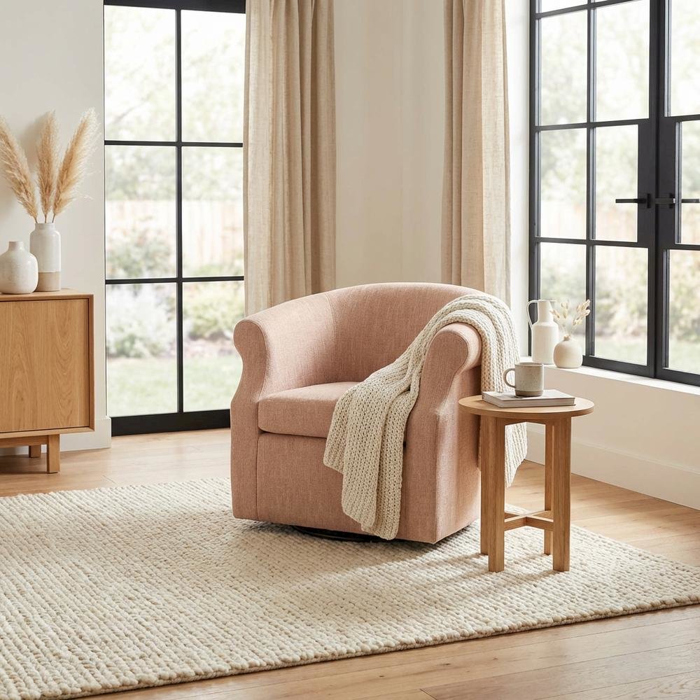 Nikole Swivel Chair  - Hampden Blush Pink. Picture 2