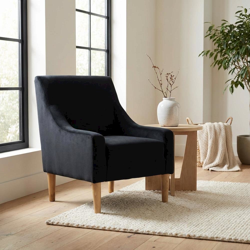 Shea Lounge Chair - Bella Black. Picture 2