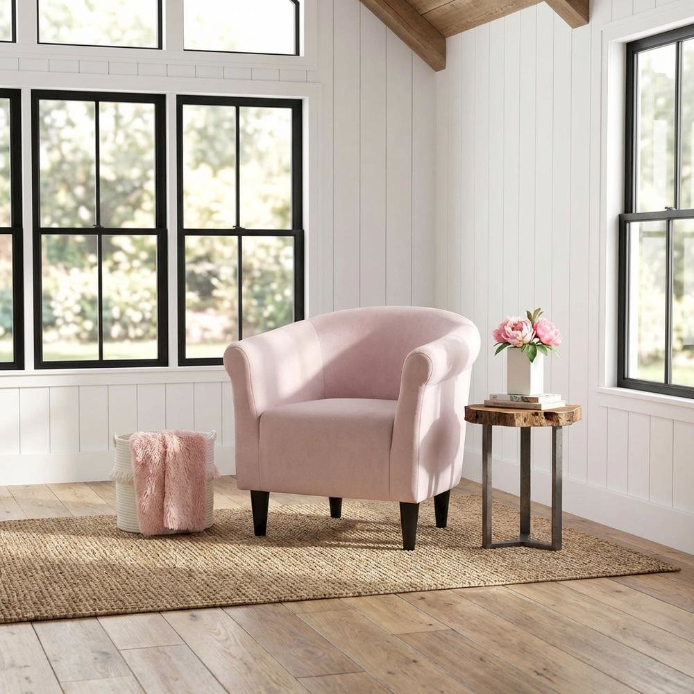 Savannah Club Chair - Microfiber Rose Pink. Picture 2