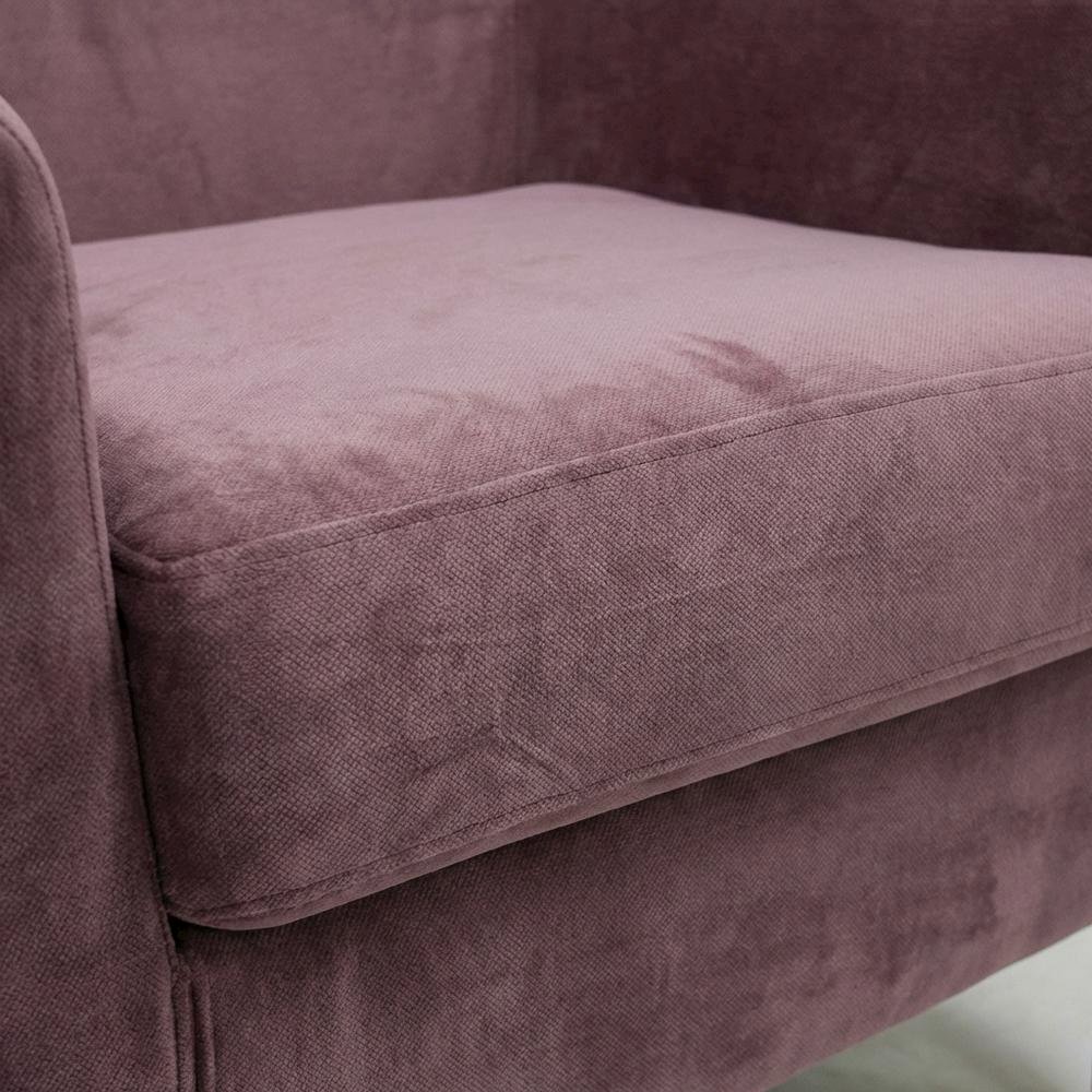 Ellis Rolled Arm Lounge Chair - Mauve. Picture 3