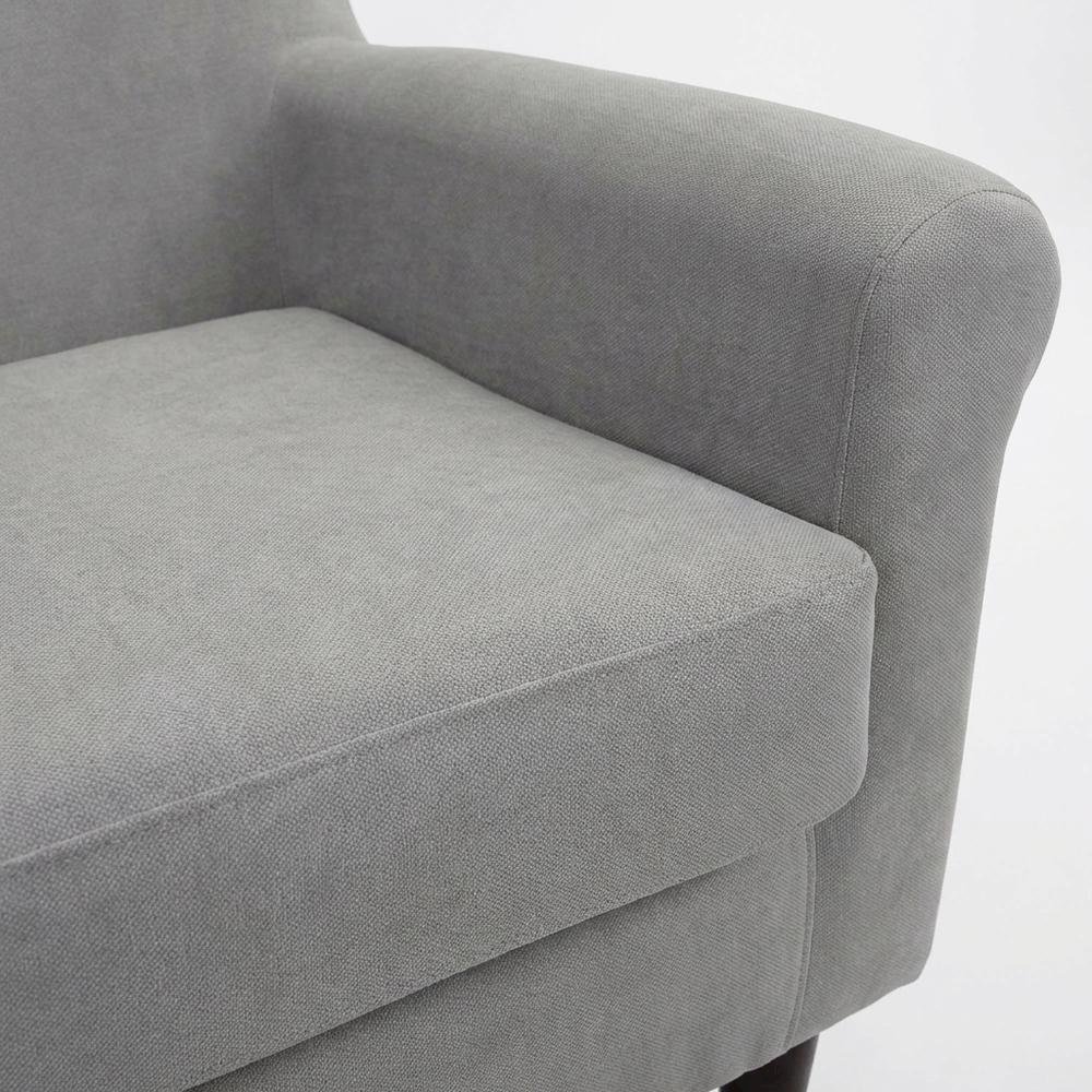 Ellis Rolled Arm Lounge Chair - Gray. Picture 3