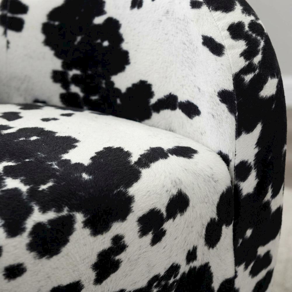 Julian Mid Century Arm Chair - Cowhide Black. Picture 3