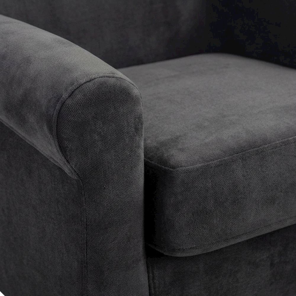 Ellis Rolled Arm Lounge Chair - Dark Gray. Picture 3