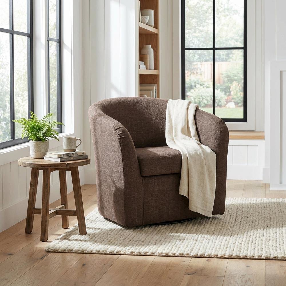 Tub Swivel Chair  - Blake Truffle. Picture 2