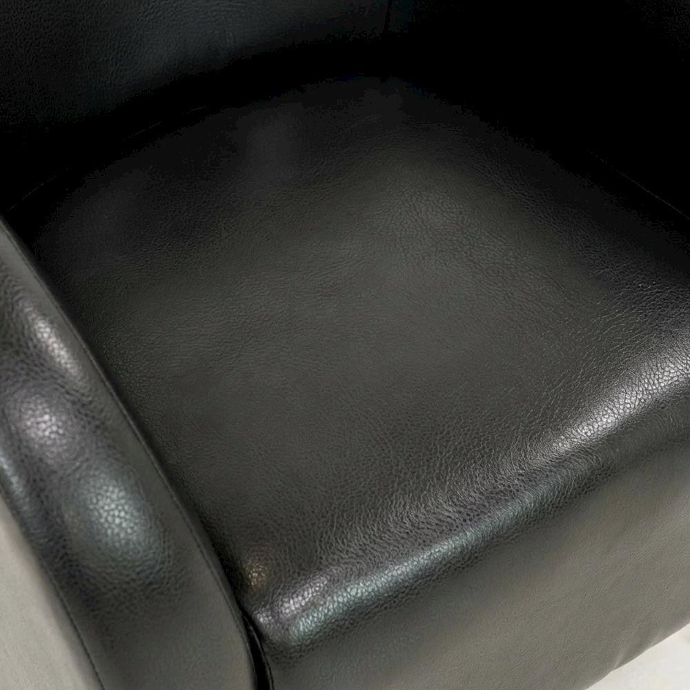 Julian Mid Century Arm Chair - Leatherette Black. Picture 3