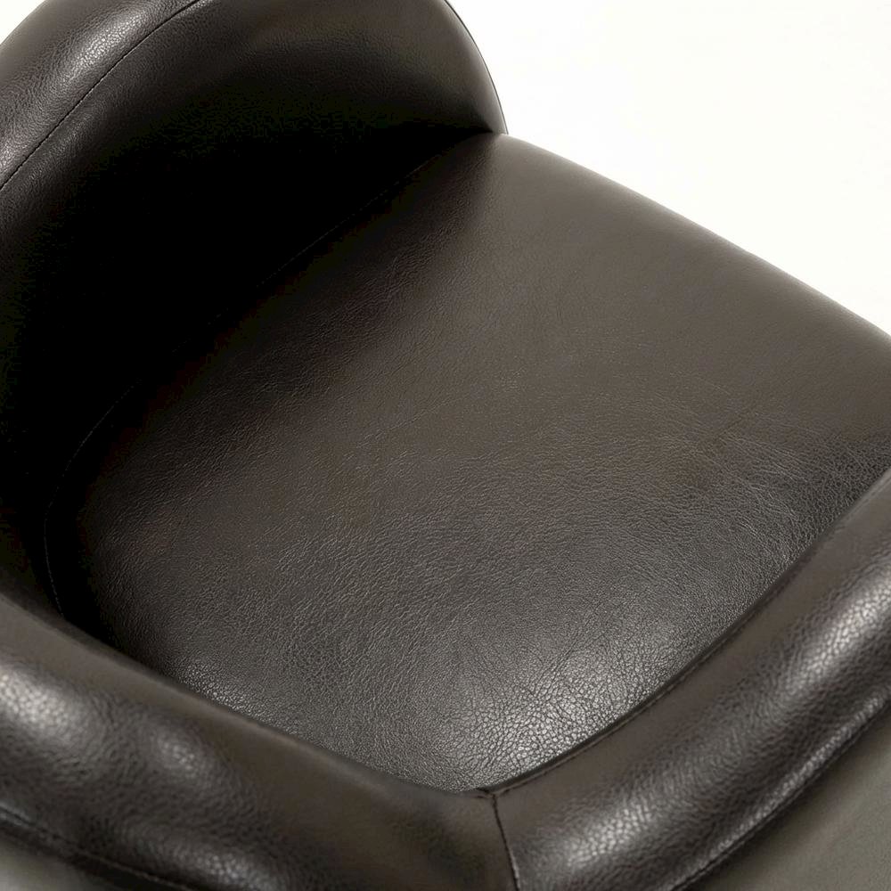 Julian Mid Century Arm Chair - Leatherette Brown. Picture 3