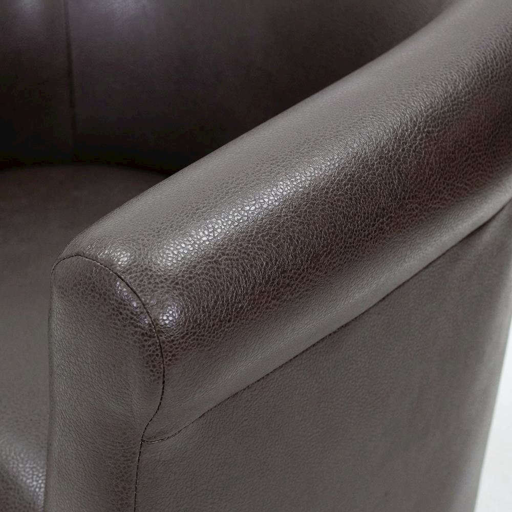 Savannah Club Chair - Leatherette Brown. Picture 3
