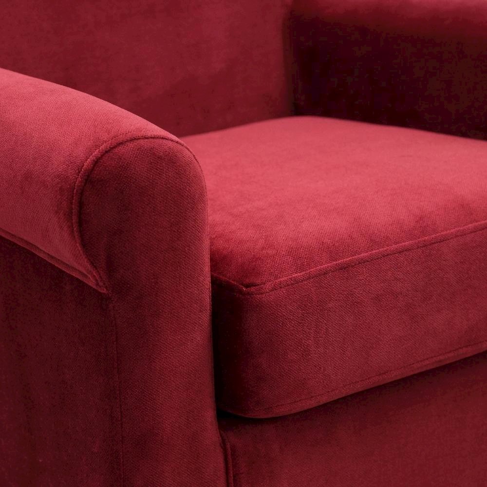 Ellis Rolled Arm Lounge Chair - Red. Picture 3