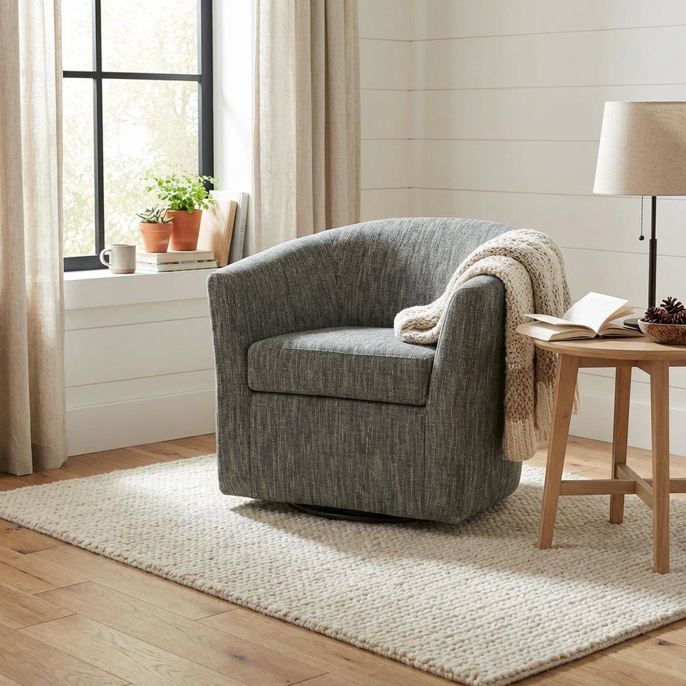 Windsor Swivel Chair  - Hampden Charcoal. Picture 2