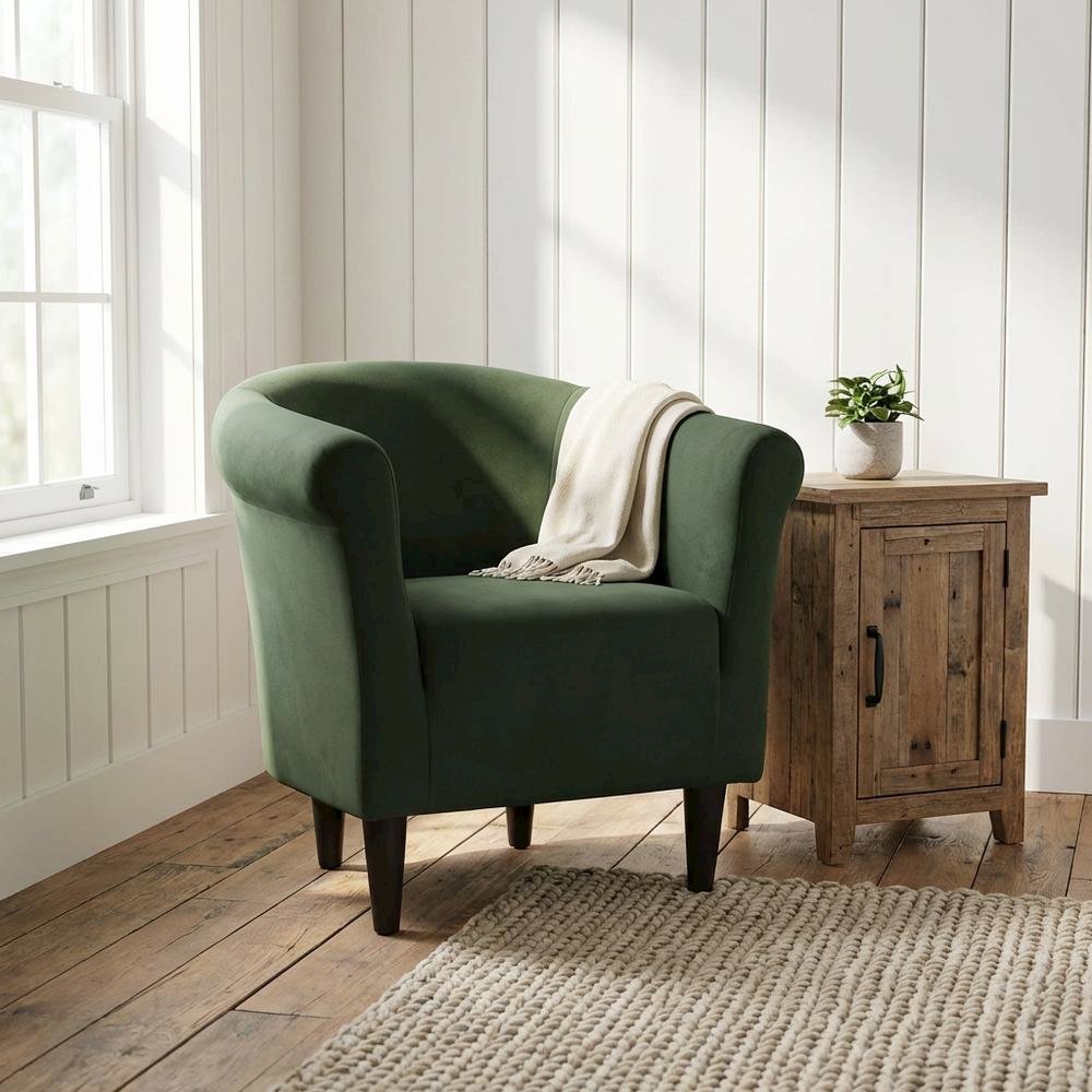 Savannah Club Chair - Microfiber Forrest Green. Picture 2