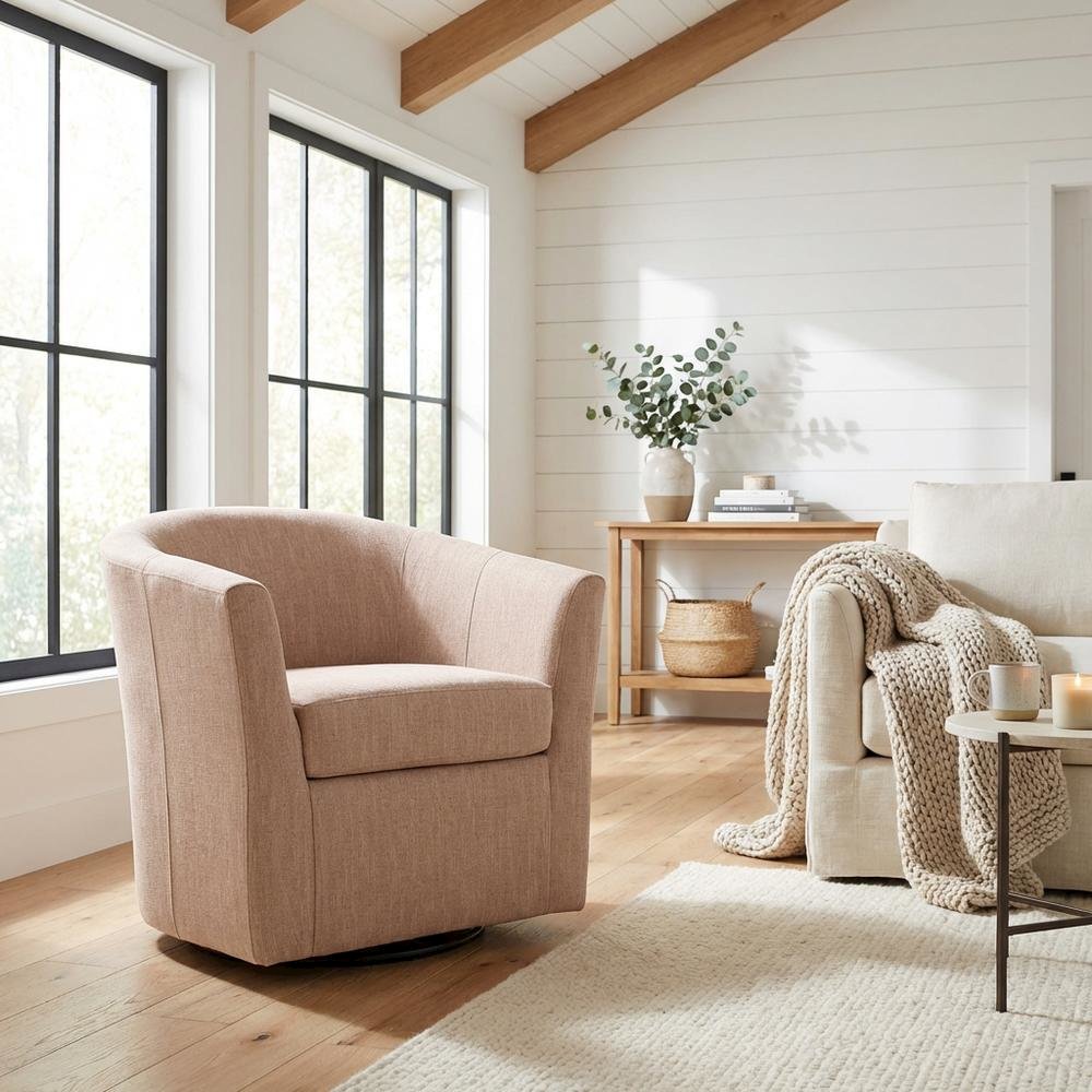 Windsor Swivel Chair  - Hampden Blush Pink. Picture 2