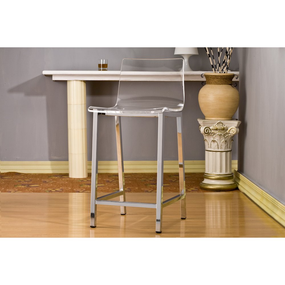 Clear Lucite Acrylic Backless Counter Stool Set of 2. Picture 4