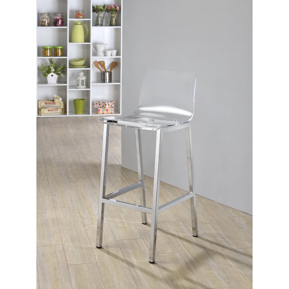 Clear Lucite Acrylic Backless Counter Stool Set of 2. Picture 6
