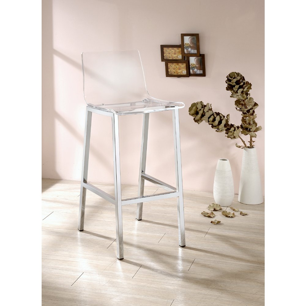 Clear Lucite Acrylic Backless Counter Stool Set of 2. Picture 7