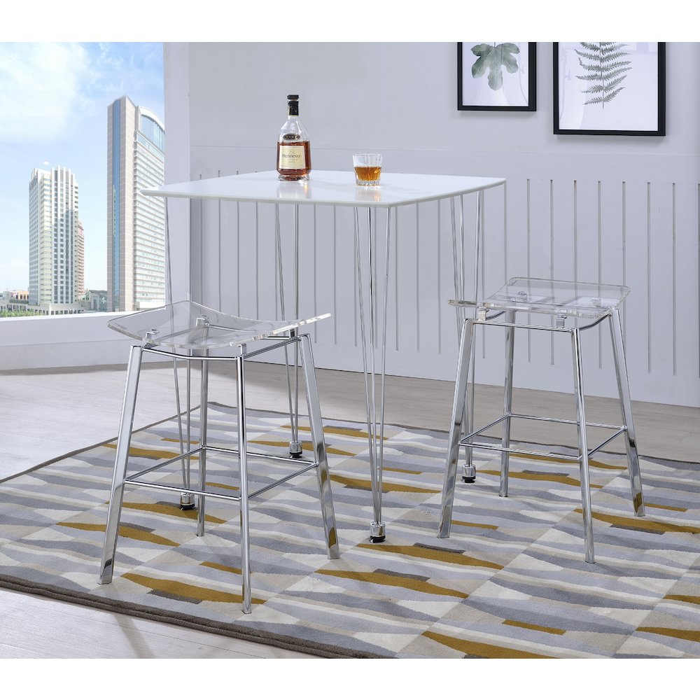 Acrylic Artina Chrome Barstools - Set of 2. Picture 3