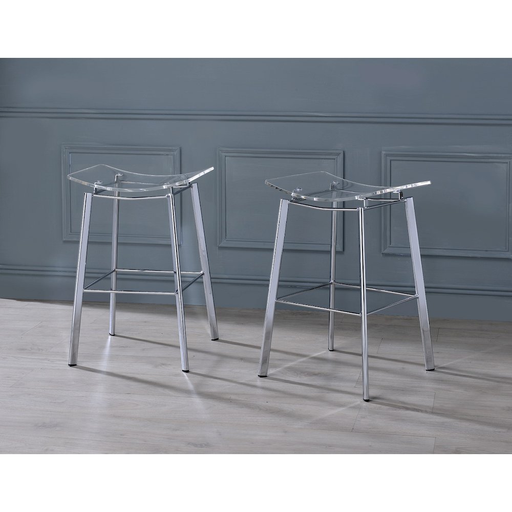 Acrylic Artina Chrome Barstools - Set of 2. Picture 2