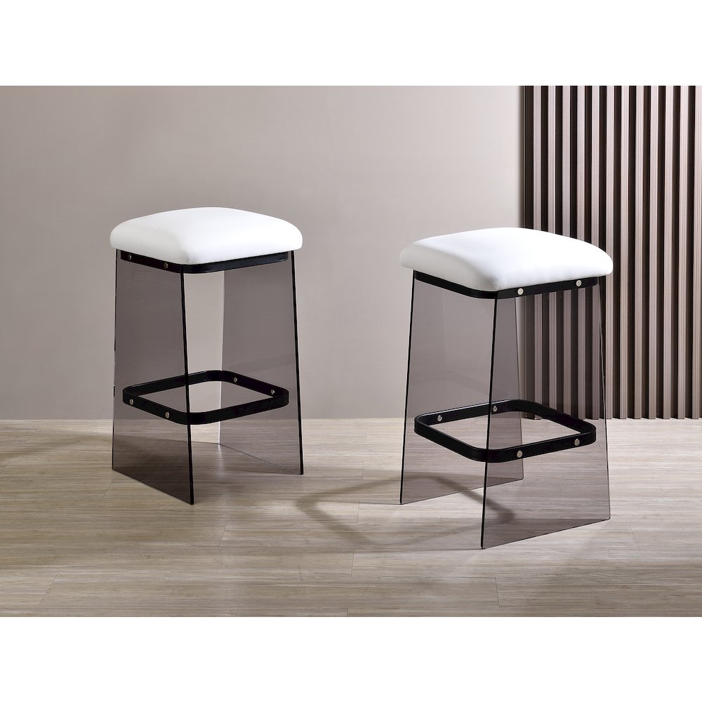 Black Smoked Lucite Acrylic Counter Stool Set of 2. Picture 3