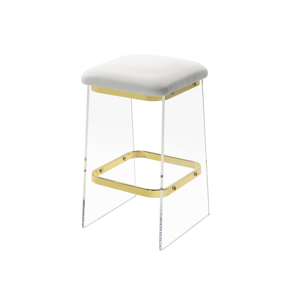 Gold Lucite Acrylic Counter Stool Glam Home Set of 2. Picture 1