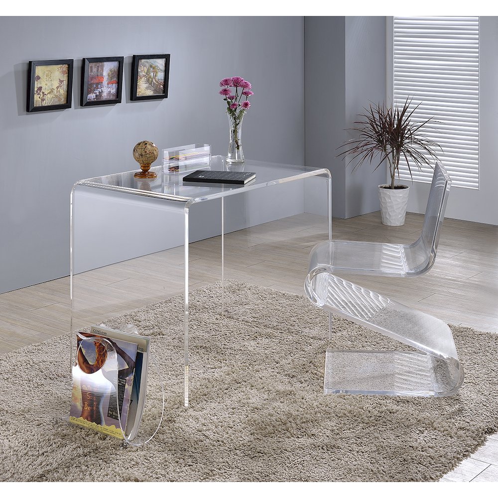 Clear Lucite Acrylic Student Desk Writing Study Table. Picture 3