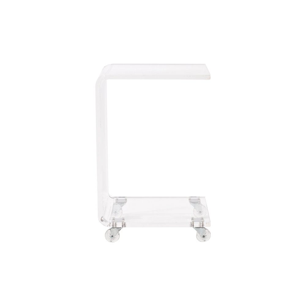 Clear Lucite Acrylic C-Shape Side Accent End Table. Picture 1